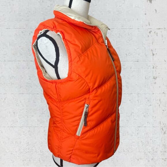 VTG 1995 NIKE Women’s Reversible Down Puffer Vest Size M Orange/Cream Sporty - Picture 10 of 15